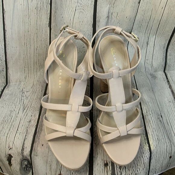 NEW Lauren Conrad Pink Blush Josephine Strappy Chunky Platform Sandals Size 8 - Picture 2 of 8